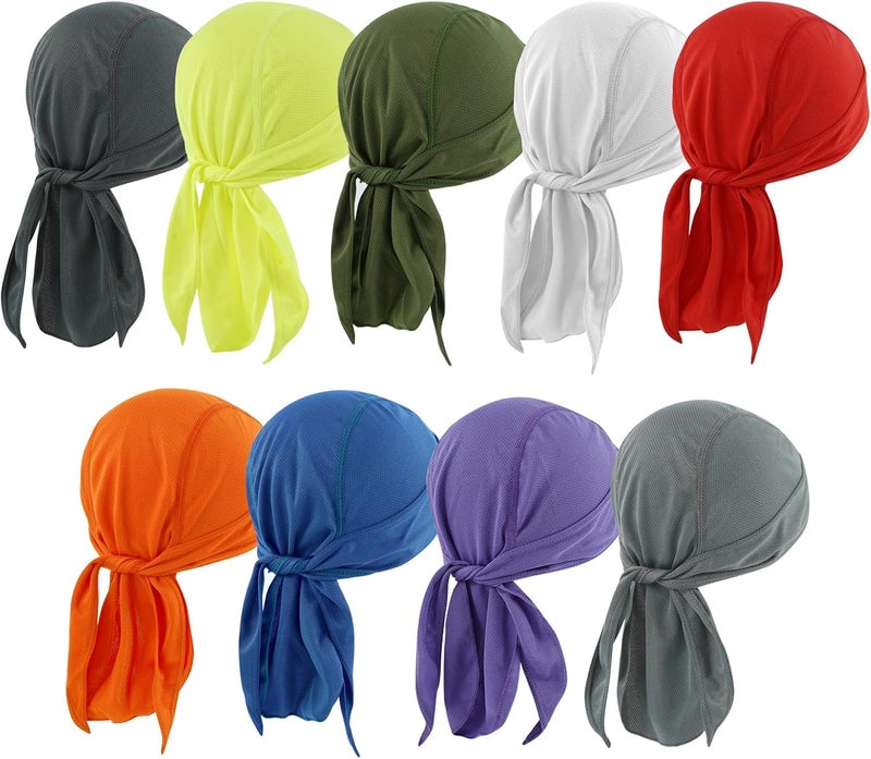DOCILA 9 Pcs Do Rags Skull Cap Men Women Helmet Liner Head Bandana Motorcycle Durags Caps Cycling Beanie Sports Accessories - Image 1